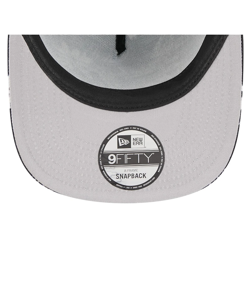 New Era Men's Black Pittsburgh Steelers Palm Print A-Frame 9FIFTY Snapback Hat