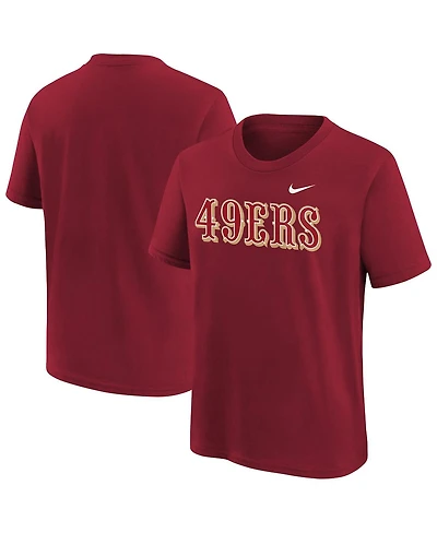 Nike Big Boys and Girls Scarlet San Francisco 49ers Wordmark T-Shirt