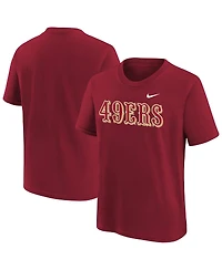 Nike Big Boys and Girls Scarlet San Francisco 49ers Wordmark T-Shirt