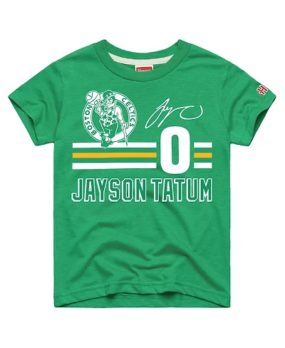 Homage Big Boys and Girls Jayson Tatum Kelly Green Boston Celtics Remix Signature Name Number Tri-Blend T-Shirt