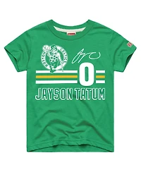 Homage Big Boys and Girls Jayson Tatum Kelly Green Boston Celtics Remix Signature Name Number Tri-Blend T-Shirt