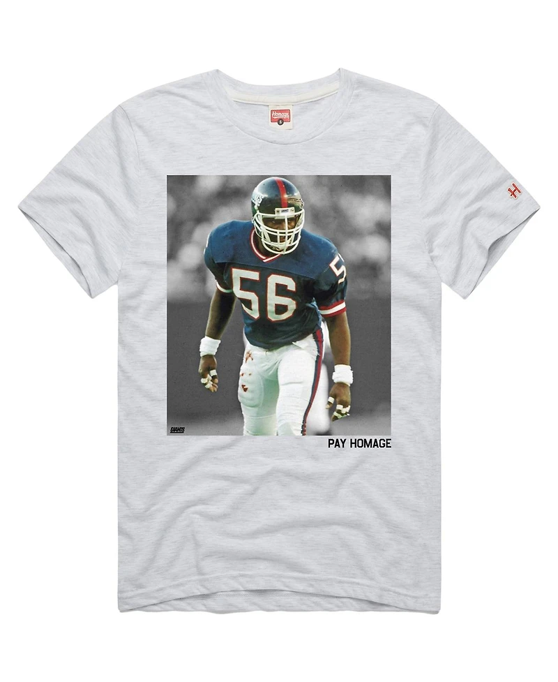 Homage Men's and Women's Lawrence Taylor Ash New York Giants Pay Tri-Blend T-Shirt