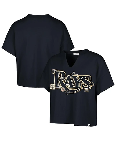 '47 Brand Women's x Navy Tampa Bay Rays Oversized Notch Neck T-Shirt