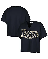 '47 Brand Women's x Navy Tampa Bay Rays Oversized Notch Neck T-Shirt