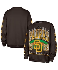 '47 Brand Women's Brown San Diego Padres Trendy Team Go Big Oversized Sweatshirt