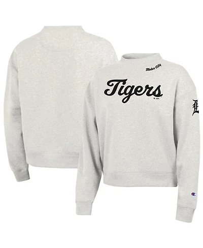 Champion Women's Stone Detroit Tigers Triumph Tri-Blend Sweatshirt