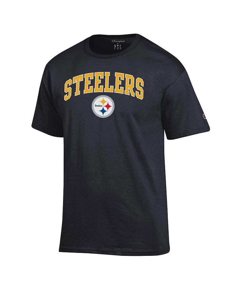 Champion Men's Black Pittsburgh Steelers Arch Over Logo T-Shirt