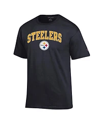 Champion Men's Black Pittsburgh Steelers Arch Over Logo T-Shirt