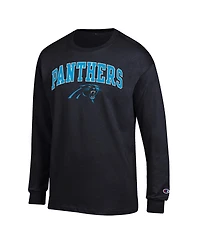Champion Men's Black Carolina Panthers Arch Over Logo Long Sleeve T-Shirt
