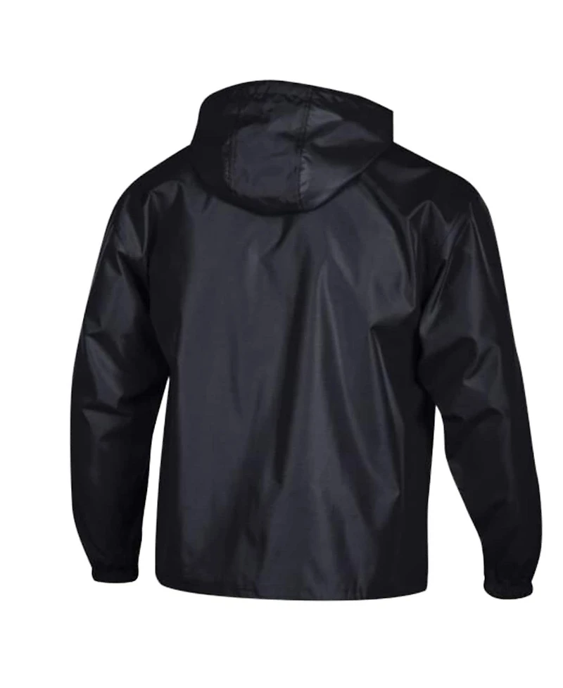 Champion Men's Black Arizona Cardinals Packable Hooded Windbreaker Half-Zip Jacket