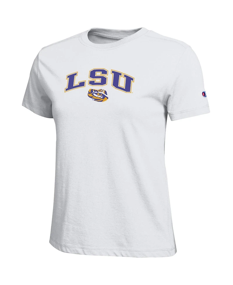 Champion Women's White Lsu Tigers Arched Over Logo T-Shirt