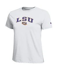 Champion Women's White Lsu Tigers Arched Over Logo T-Shirt
