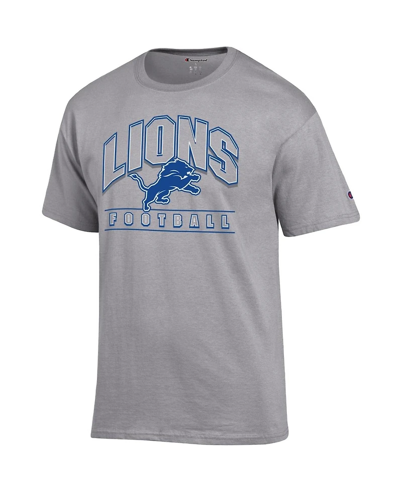 Champion Men's Heather Gray Detroit Lions Football T-Shirt