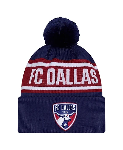 New Era Men's Navy Fc Dallas 2026 Jersey Hook Cuffed Pom Knit Hat