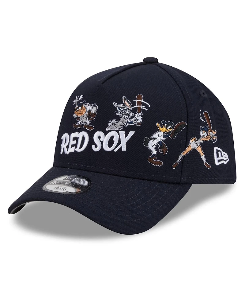 New Era Big Boys and Girls Navy Boston Red Sox Looney Tunes A-Frame 9FORTY Adjustable Hat