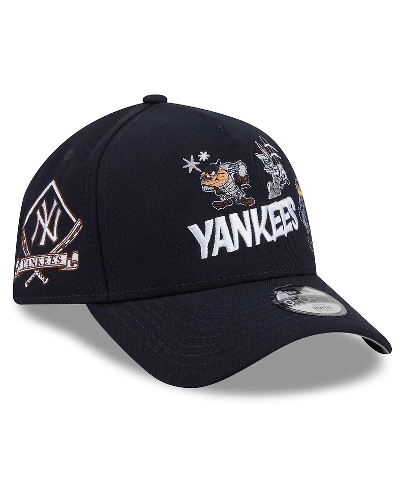 New Era Big Boys and Girls Navy New York Yankees Looney Tunes A-Frame 9FORTY Adjustable Hat