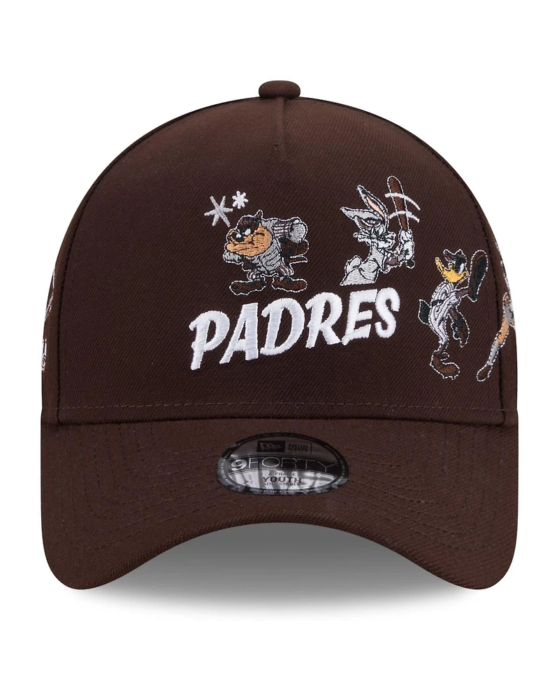 New Era Big Boys and Girls Brown San Diego Padres Looney Tunes A-Frame 9FORTY Adjustable Hat