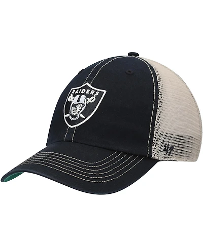 '47 Brand Men's Black/Natural Las Vegas Raiders Team Trawler Trucker Clean Up Snapback Hat