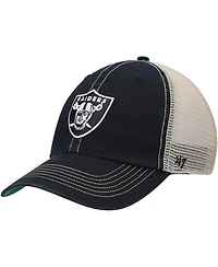 '47 Brand Men's Black/Natural Las Vegas Raiders Team Trawler Trucker Clean Up Snapback Hat