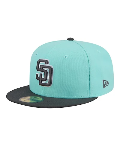 New Era Men's Turquoise/Charcoal San Diego Padres Two-Tone Color Pack 59FIFTY Fitted Hat