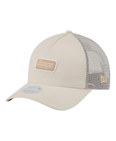 New Era Women's Light Beige Arizona Diamondbacks Tonal Patch 9FORTY M-Crown A-Frame Trucker Adjustable Hat
