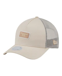 New Era Women's Light Beige Cincinnati Reds Tonal Patch 9FORTY M-Crown A-Frame Trucker Adjustable Hat