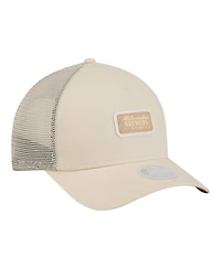New Era Women's Light Beige Milwaukee Brewers Tonal Patch 9FORTY M-Crown A-Frame Trucker Adjustable Hat