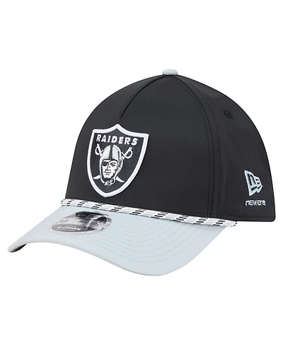 New Era Men's Black/Silver Las Vegas Raiders Rope M-Crown A-Frame 39THIRTY Flex Hat