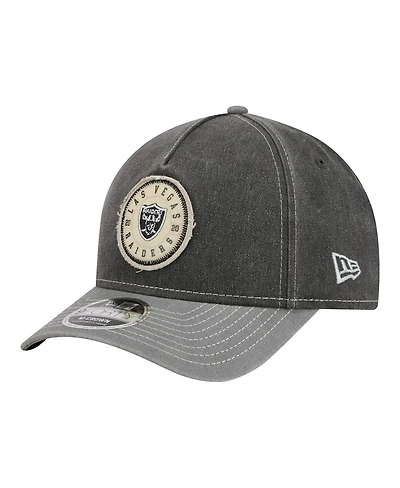 New Era Men's Black/Silver Las Vegas Raiders 9FORTY Felt A-Frame Adjustable Hat