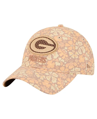 New Era Women's Tan Green Bay Packers Floral 9TWENTY Adjustable Hat
