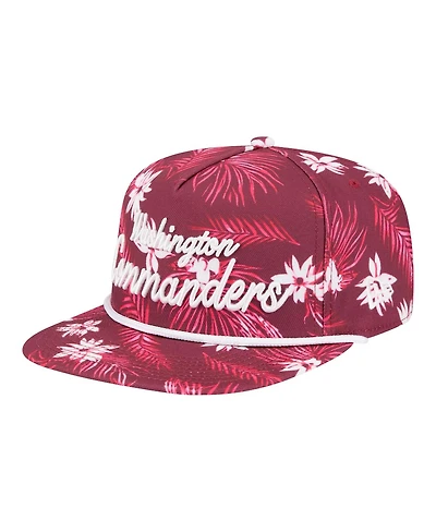 New Era Men's Burgundy Washington Commanders Palm Print A-Frame 9FIFTY Snapback Hat