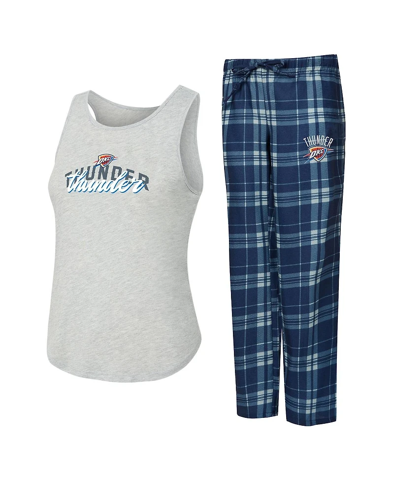 Concepts Sport Women's Navy/Heather Gray Oklahoma City Thunder Regulate Tank Pant Set