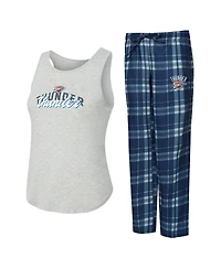Concepts Sport Women's Navy/Heather Gray Oklahoma City Thunder Regulate Tank Pant Set