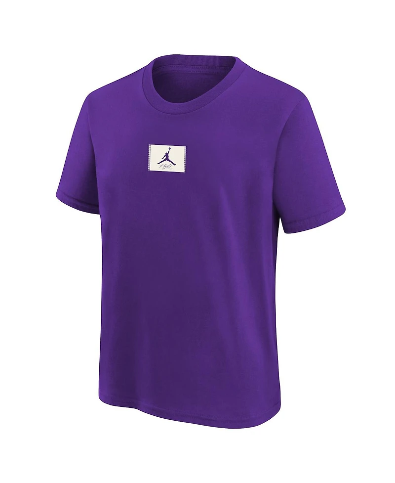 Jordan Big Boys and Girls Purple Los Angeles Lakers Courtside Statement 85 T-Shirt