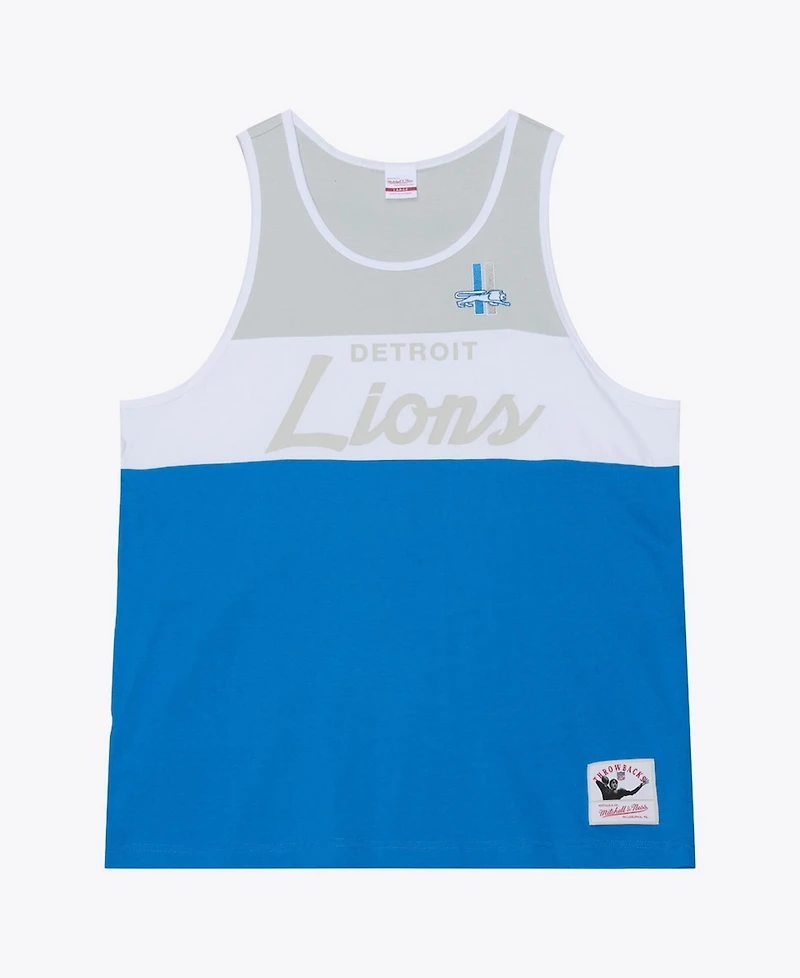 Mitchell & Ness Men's Blue/Silver Detroit Lions Head Coach Tank Top