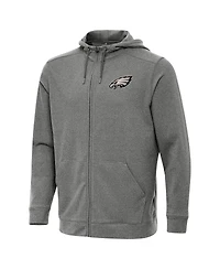 Antigua Men's Heather Black Philadelphia Eagles Effortless Full-Zip Hoodie Jacket