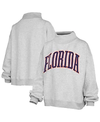 Pressbox Women's Heather Gray Florida Gators Oversized Nelson Mock Neck Sweatshirt