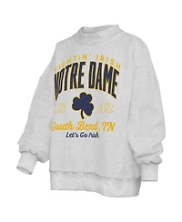 Pressbox Women's Heather Gray Notre Dame Fighting Irish Reversible Sweatshirt