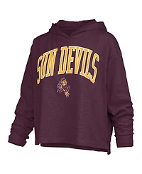Pressbox Women's Maroon Arizona State Sun Devils Nelson Arch Over Logo Long Sleeve Hooded Slub T-Shirt