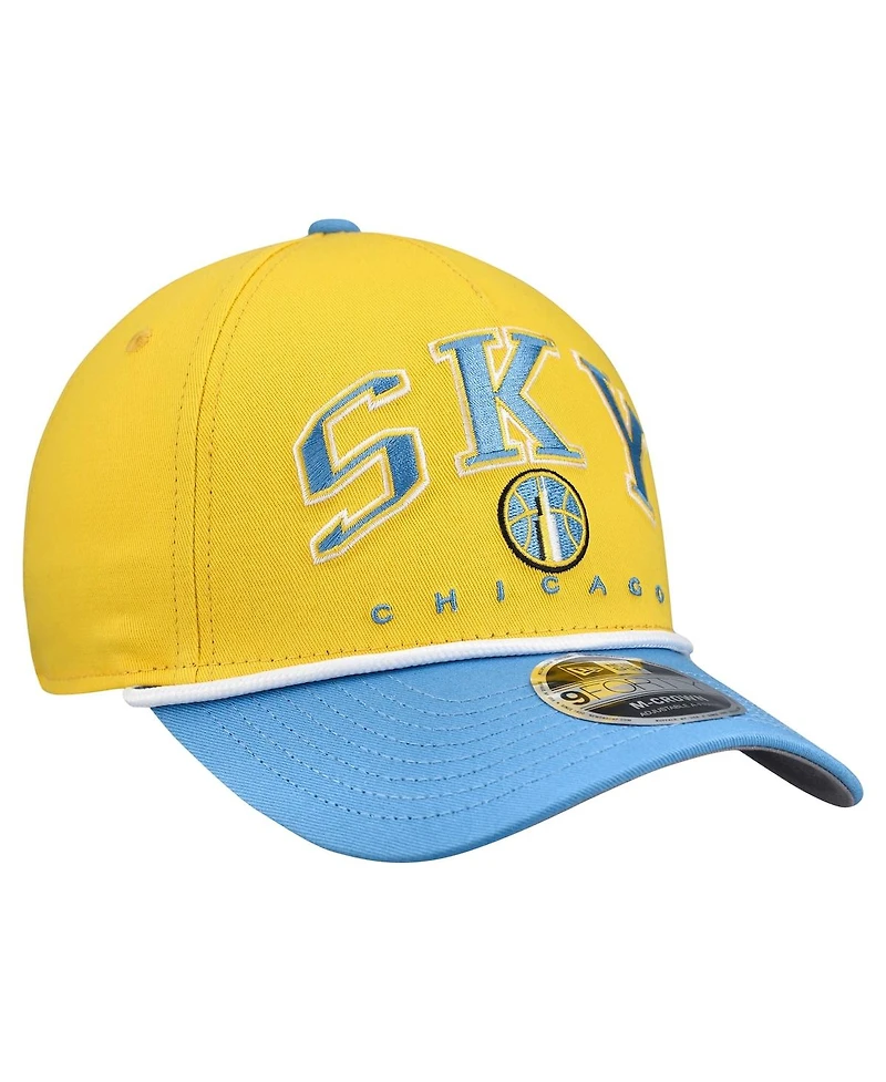 New Era Men's Yellow Chicago Sky Bold Arch Coolera 9FORTY A-Frame M-Crown Adjustable Hat