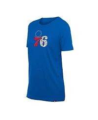 New Era Women's Royal Philadelphia 76ers Glam Game Flower T-Shirt