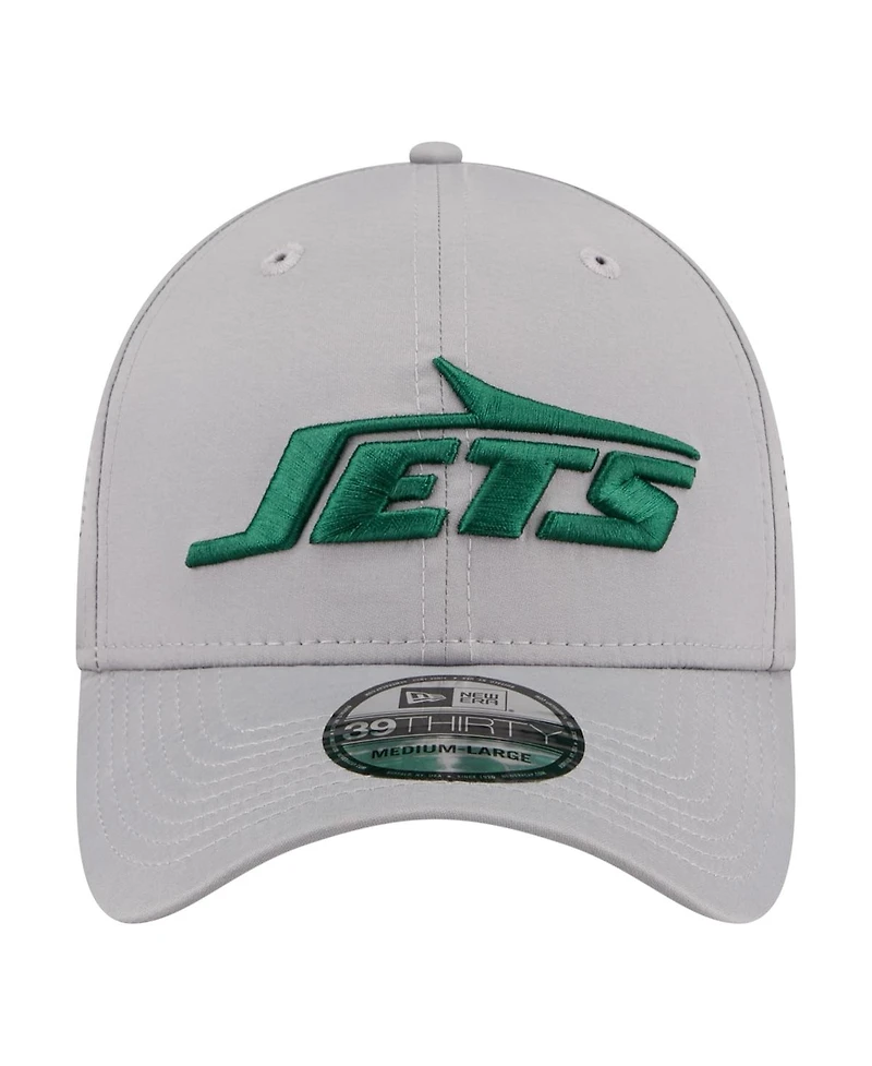 New Era Men's Gray New York Jets Perforated 39THIRTY Flex Hat