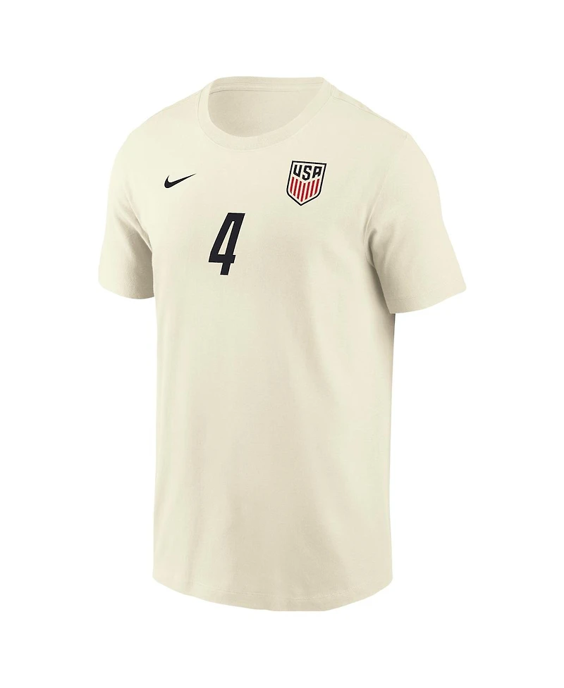 Nike Men's Tyler Adams Cream Usmnt Home Name Number T-Shirt