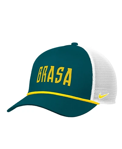 Nike Men's Green Brazil National Team Rise Rope Trucker A-Frame Adjustable Hat