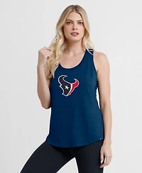 Fanatics Women's Navy Houston Texans Iron Fan Tank Top