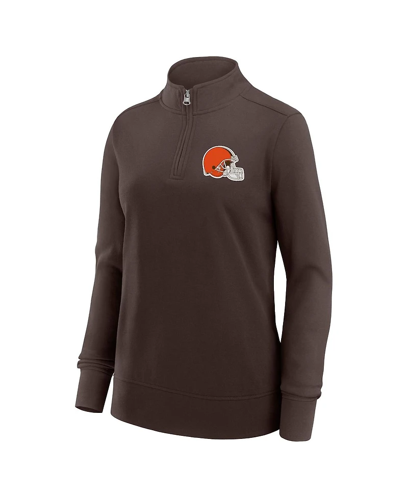 Logo Athletic Women's Brown Cleveland Browns Velocity Quarter-Zip Jacket