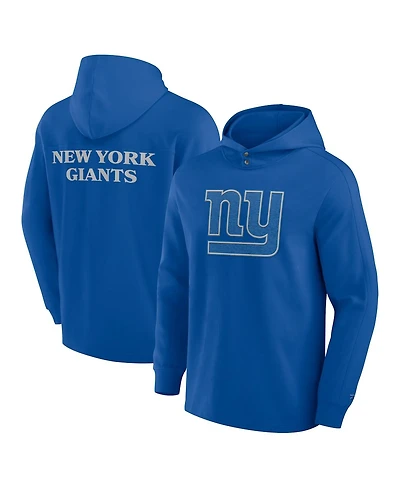Fanatics Men's Royal New York Giants Elements Blaze Tri-Blend Long Sleeve Hoodie T-Shirt