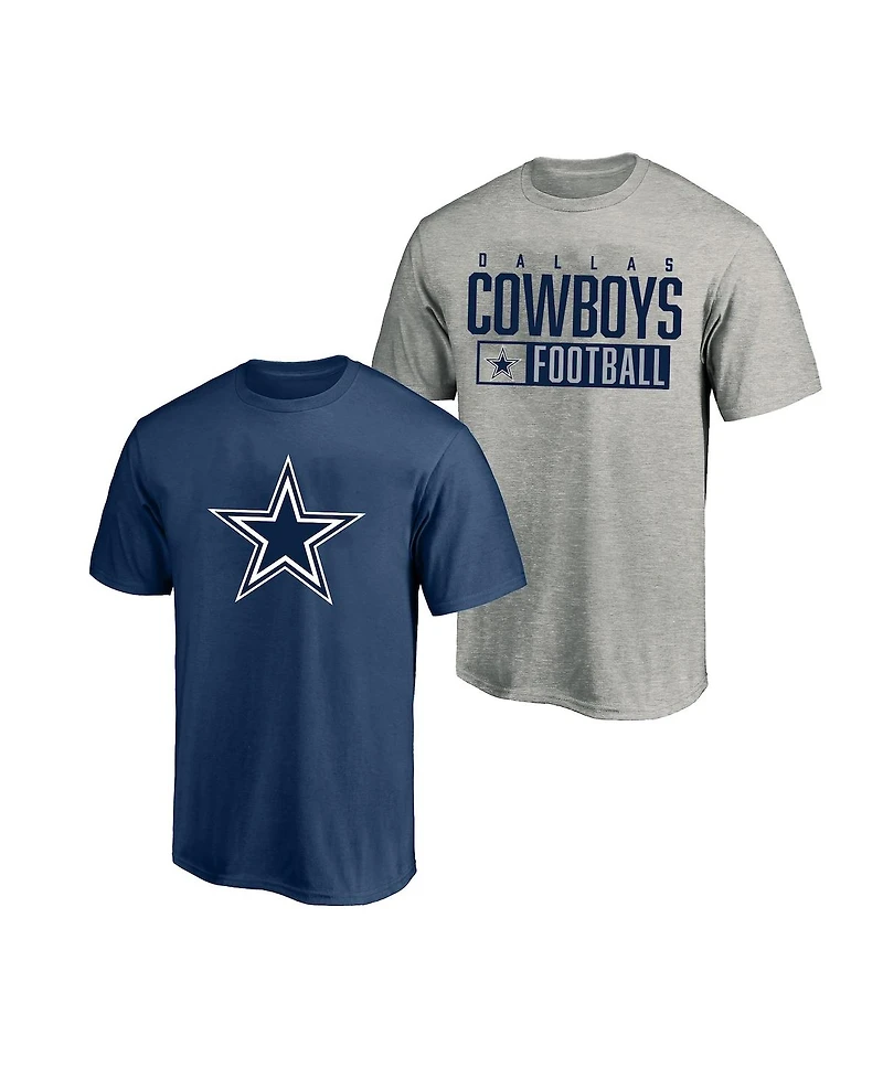Fanatics Men's 2-Pack Heather Gray/Navy Dallas Cowboys Big Tall T-Shirt