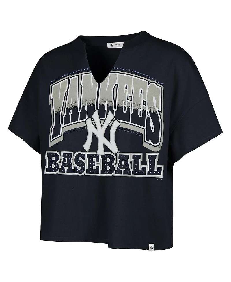 '47 Brand Women's Navy New York Yankees Plus Win Big Oversized Notch-Neck T-Shirt