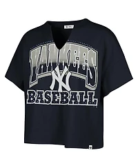 '47 Brand Women's Navy New York Yankees Plus Win Big Oversized Notch-Neck T-Shirt